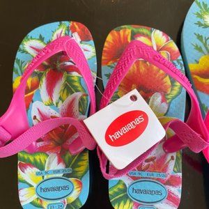 TODDLER Tropical Pink & Blue Havaianas flip flops